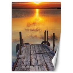 Moderne Fototapete - Floß bei Sonnenuntergang | Feeby