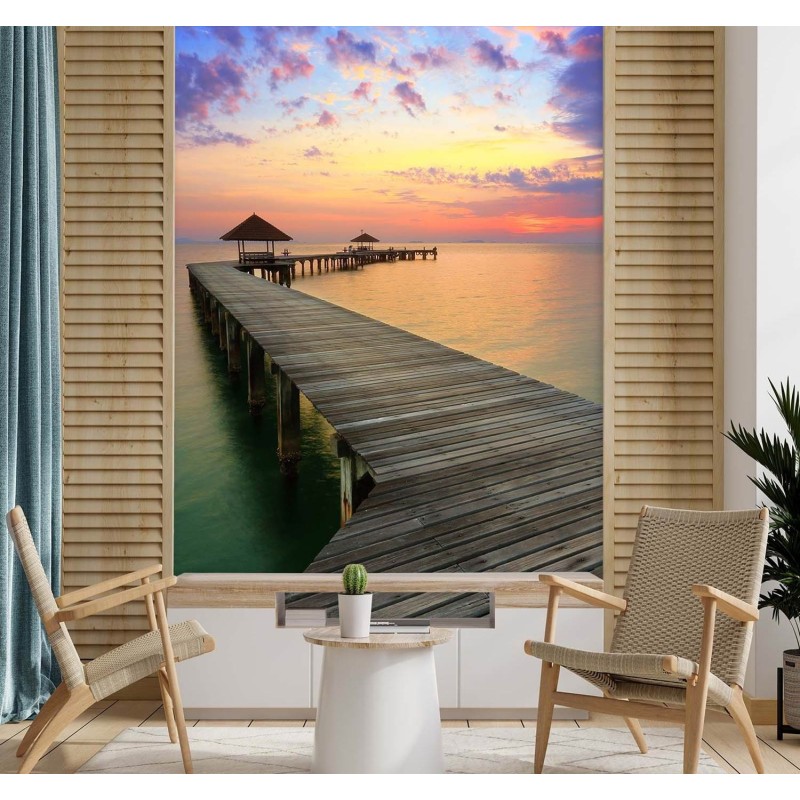 Modische Fototapete - Durchgang zur Hütte | Feeby