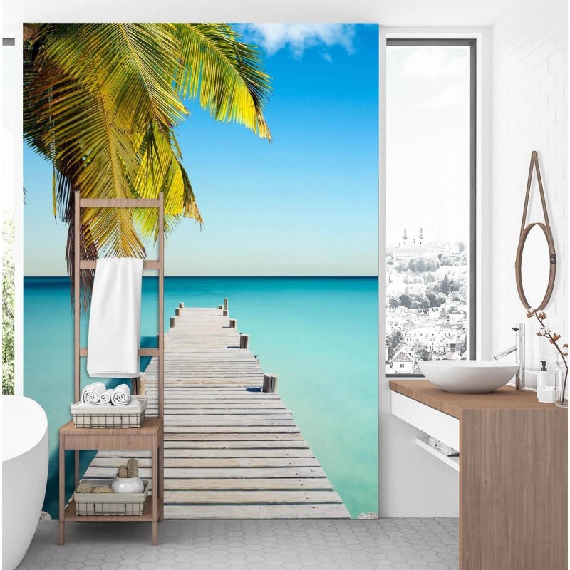 Fototapete - Brücke im tropischen Ozean | Feeby