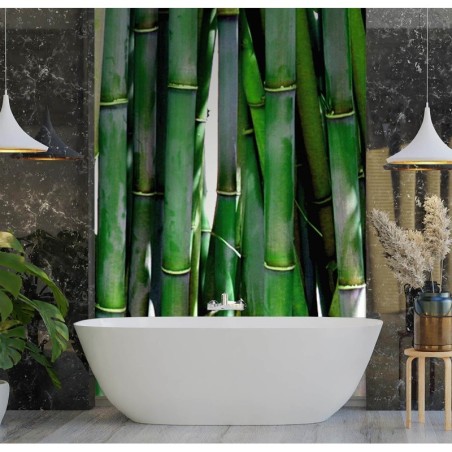 Modische Fototapete - Grüner Bambus Textur | Feeby