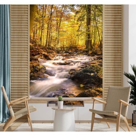 Fototapete - Wasserfall im Wald | Feeby