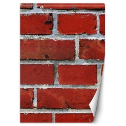 Fototapete - Rote Ziegelsteine Steinoptik Mauer | Feeby