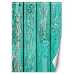 Fototapete - Türkis Holz Bretter | Feeby