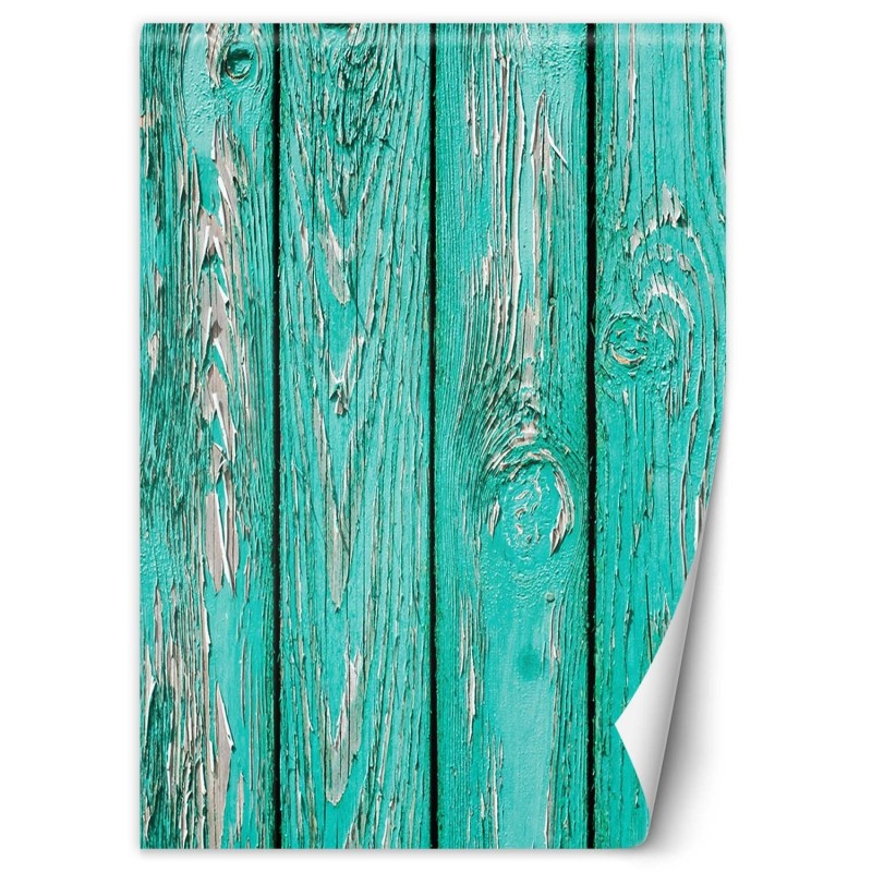Fototapete - Türkis Holz Bretter | Feeby