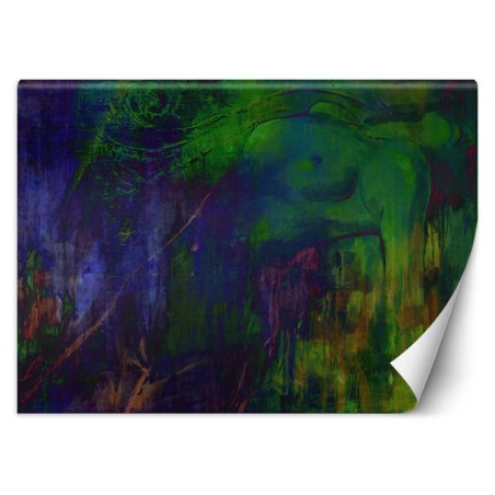 Stilvolle Fototapete - Weiblicher Akt in Grün | Feeby