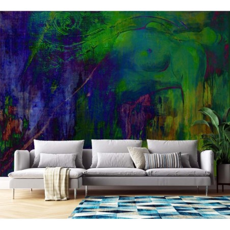 Stilvolle Fototapete - Weiblicher Akt in Grün | Feeby