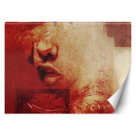 Fototapete - Rot Frauen Lippen Aquarell | Feeby