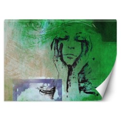 Moderne Fototapete - Frau wie gemalt Aquarell | Feeby