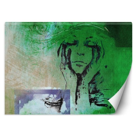 Moderne Fototapete - Frau wie gemalt Aquarell | Feeby