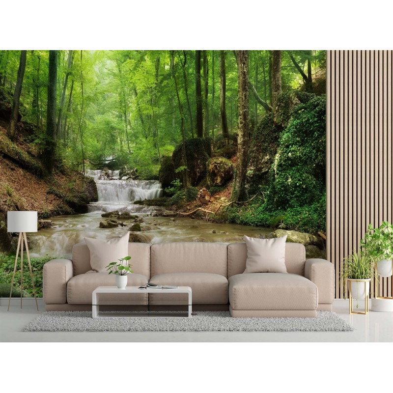 Fototapete - Bergbach Natur Landschaft | Feeby