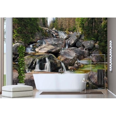 Modische Fototapete - Bergbach Natur Landschaft | Feeby