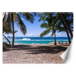 Moderne Fototapete - Sandstrand zwischen Palmen | Feeby