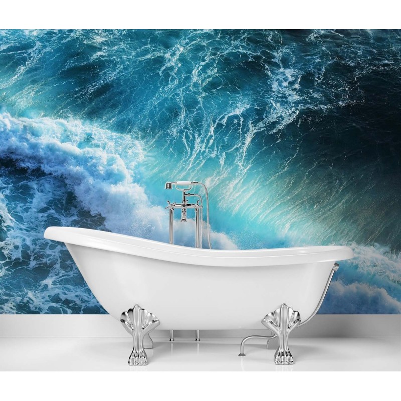 Fototapete - Blaue Wellen | Feeby