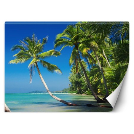 Stilvolle Fototapete - Palmen auf einer wilden Insel | Feeby
