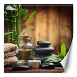 Modische Fototapete - Bambus Zen-Steine im Spa | Feeby