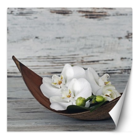 Fototapete - Blumen Orchidee Zen Spa Vintage | Feeby