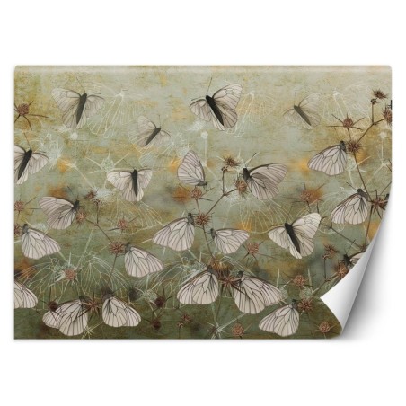 Modische Fototapete - Boho Schmetterlinge Mauer | Feeby