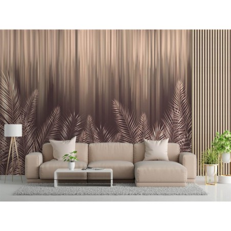 Fototapete - Exotische Palmenblätter braun | Feeby