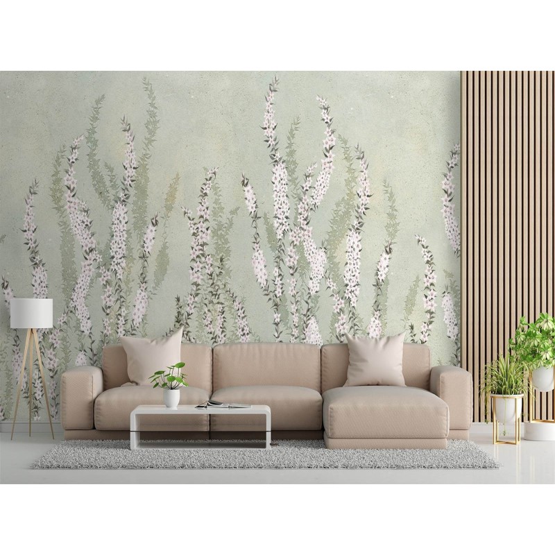 Fototapete - Boho Blumen an der Wand Hintergrund | Feeby