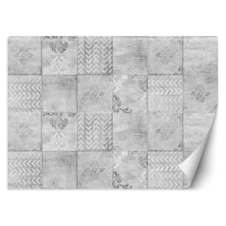 Fototapete - Minimalistische Fliesen in Grau | Feeby