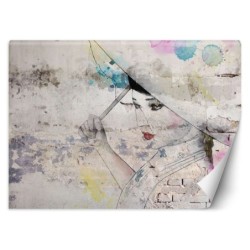 Fototapete - Geisha Regenschirm Beton Mauer | Feeby