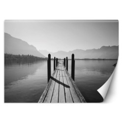 Fototapete - See Bergen in Nebel Landschaft | Feeby