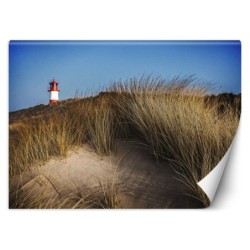 Fototapete - Leuchtturm versteckt hinter den Dünen | Feeby