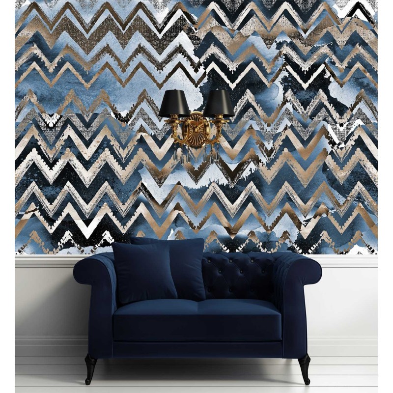 Fototapete - Zickzack goldenes Glamour-Muster | Feeby