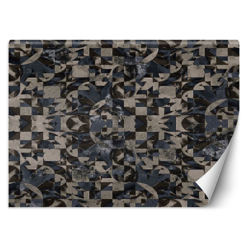 Fototapete - Grau-braune geometrische Fantasie | Feeby