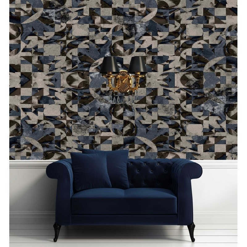 Fototapete - Grau-braune geometrische Fantasie | Feeby