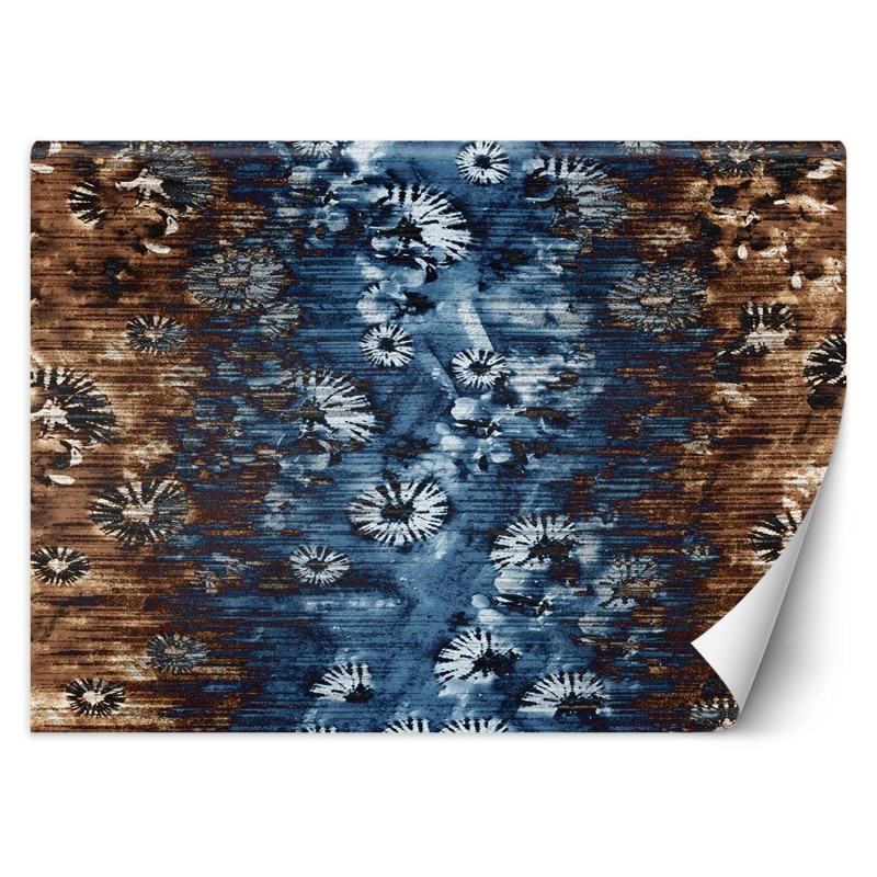 Fototapete - Blauer Wandteppich Vintage-Muster | Feeby