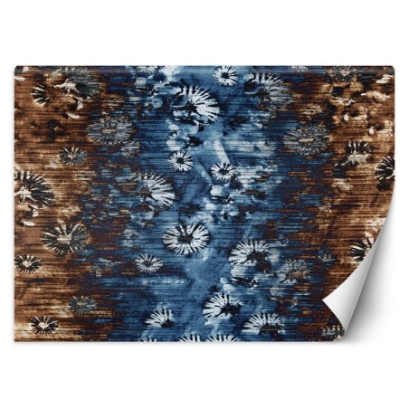 Fototapete - Blauer Wandteppich Vintage-Muster | Feeby