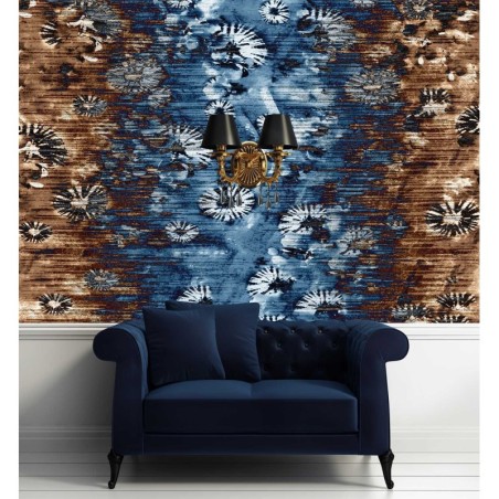Fototapete - Blauer Wandteppich Vintage-Muster | Feeby