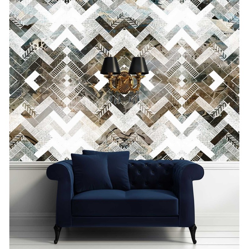 Fototapete - Geometrisches Fischgrätenmuster | Feeby