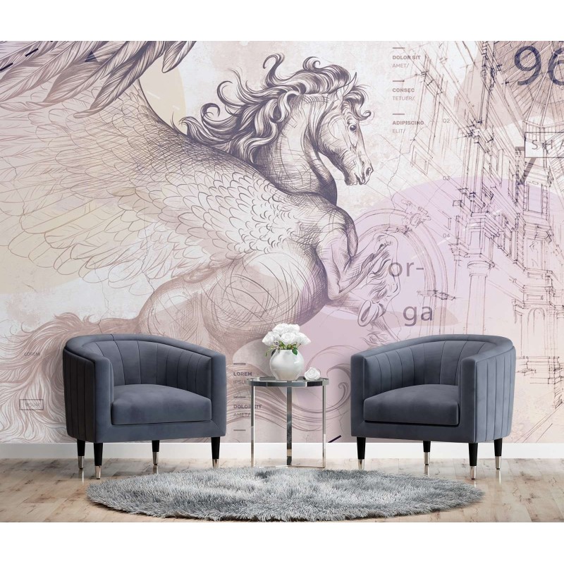 Fototapete - Pegasus geflügeltes Pferd abstrakt | Feeby