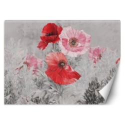 Fototapete - Rote Mohnblumen in Aquarell | Feeby