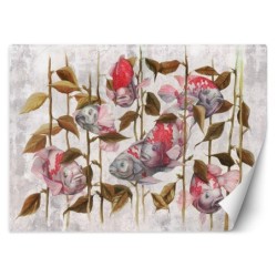 Fototapete - Roter Fisch - Japanischer Koi Karpfen | Feeby