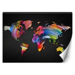 Fototapete - Bunte Weltkarte in Pastellfarben | Feeby