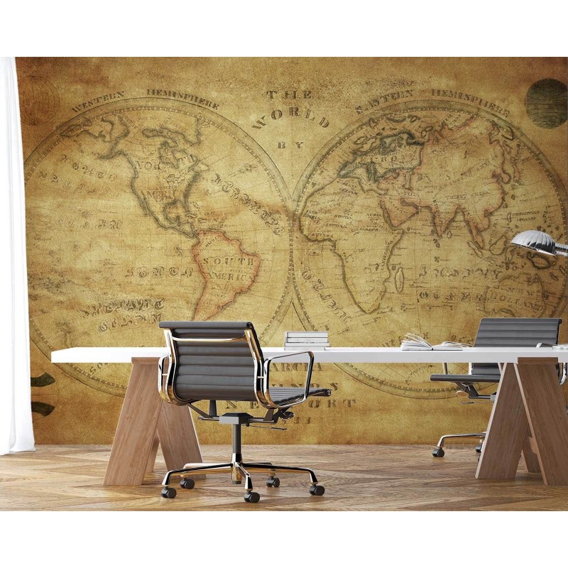 Fototapete - Alte Vintage Weltkarte | Feeby