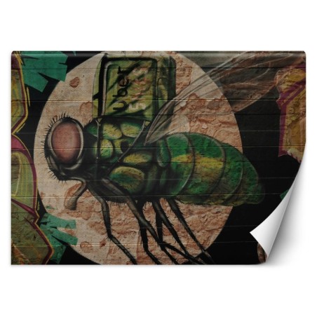 Stilvolle Fototapete - Fliege und Mond Graffiti | Feeby