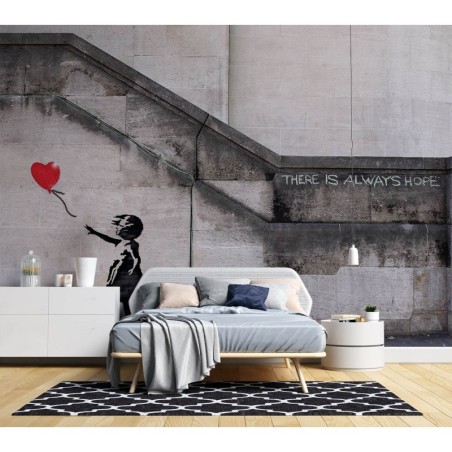 Fototapete - Banksy Mädchen mit Luftballon Graffiti | Feeby