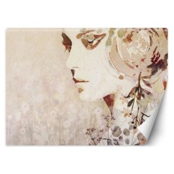 Fototapete - Abstrakt Frau in Herbst | Feeby