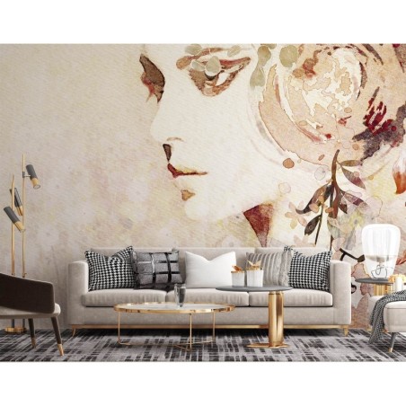 Fototapete - Abstrakt Frau in Herbst | Feeby