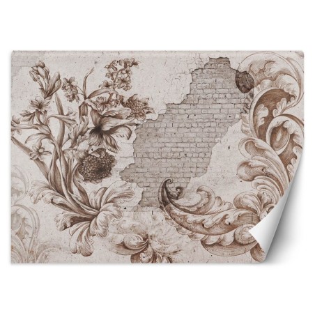 Modische Fototapete - Floristisches Fresko Vintage | Feeby