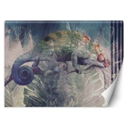 Fototapete - Chamäleon auf einem Ast im Dschungel | Feeby