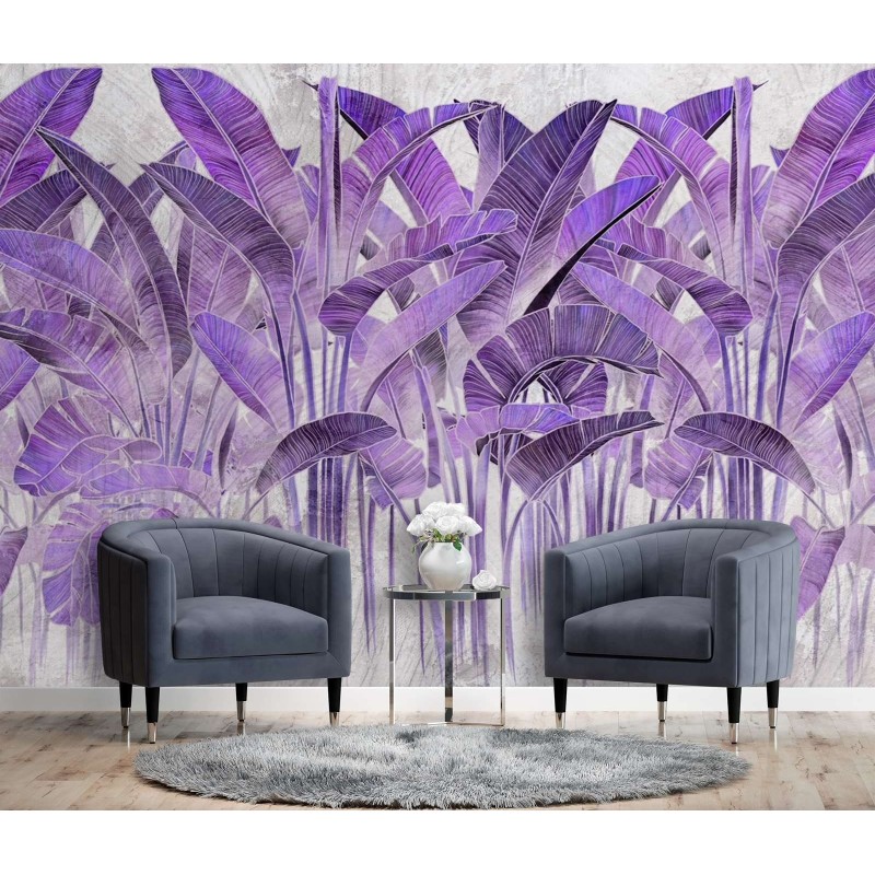 Modische Fototapete - Lila Bananenblätter | Feeby