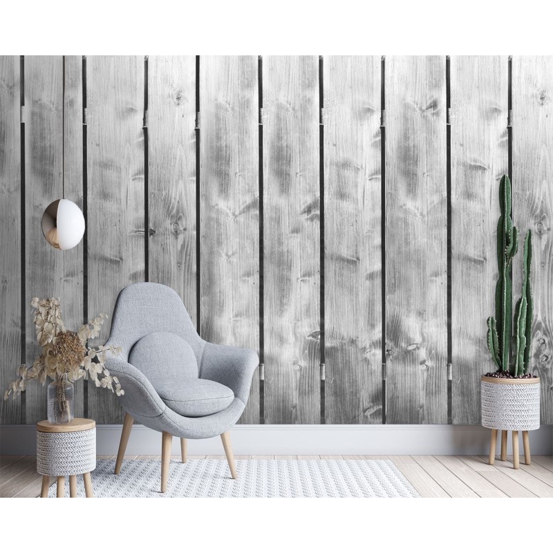Modische Fototapete - Holz Vintage Grau | Feeby