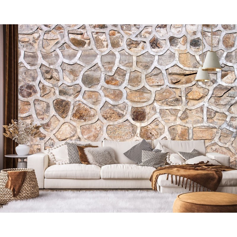 Modische Fototapete - Steinmauer Vintage | Feeby