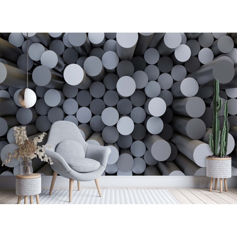 Stilvolle Fototapete - Abstrakte Zylinder 3D | Feeby