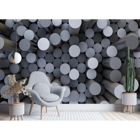 Stilvolle Fototapete - Abstrakte Zylinder 3D | Feeby